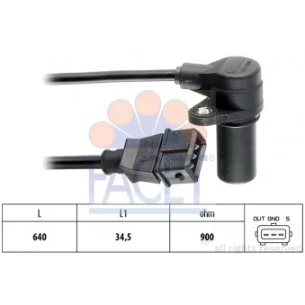 Capteur d'angle, vilebrequin FACET 9.0155