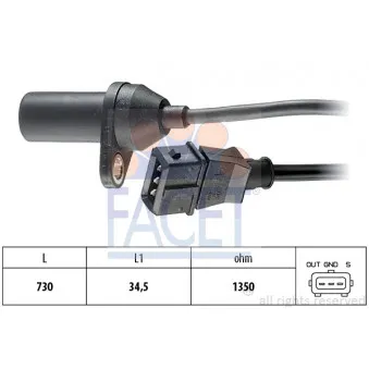 Capteur d'angle, vilebrequin FACET 9.0157