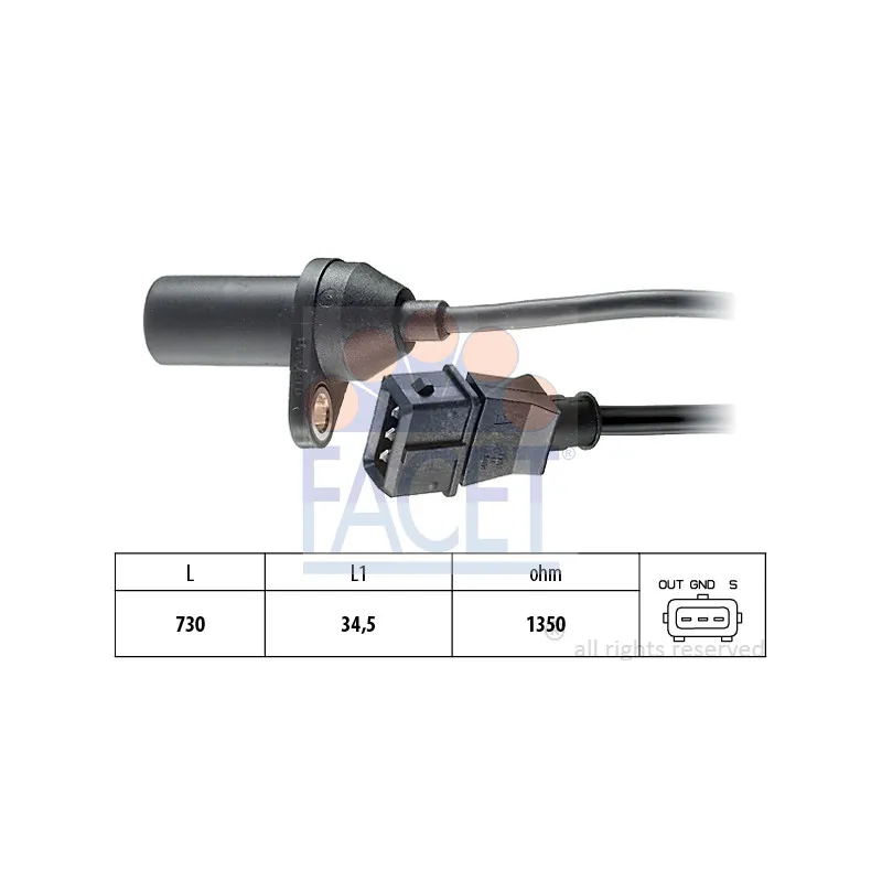 Capteur d'angle, vilebrequin FACET 9.0157