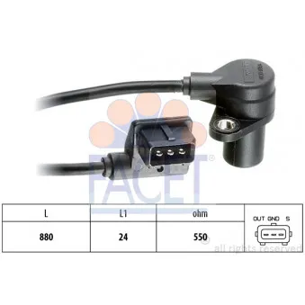 Capteur d'angle, vilebrequin FACET 9.0158