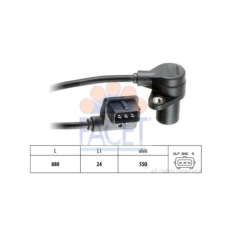 Capteur d'angle, vilebrequin FACET 9.0158
