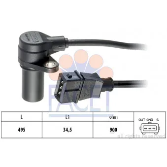 Capteur d'angle, vilebrequin FACET 9.0160