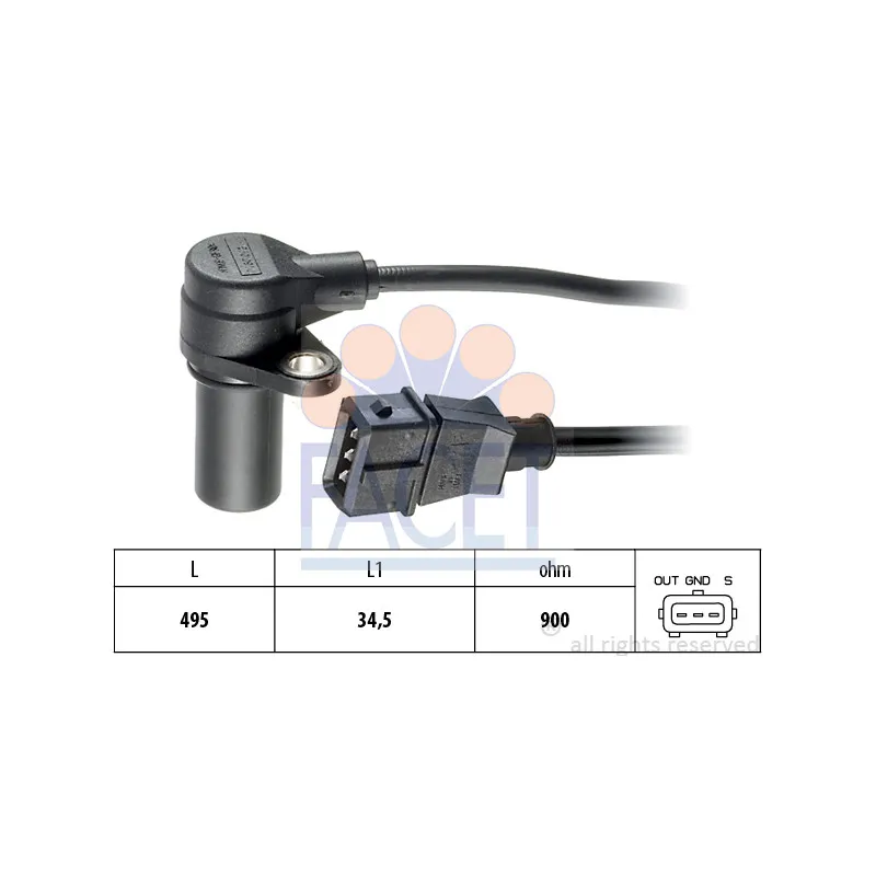 Capteur d'angle, vilebrequin FACET 9.0160