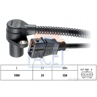 Capteur d'angle, vilebrequin FACET 9.0164