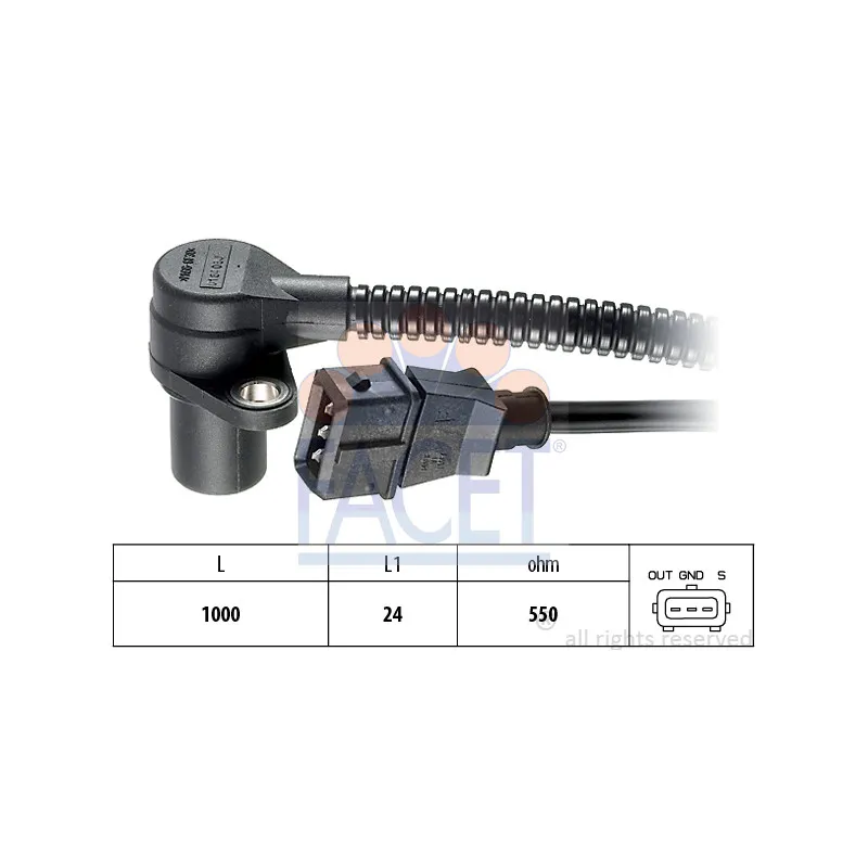 Capteur d'angle, vilebrequin FACET 9.0164