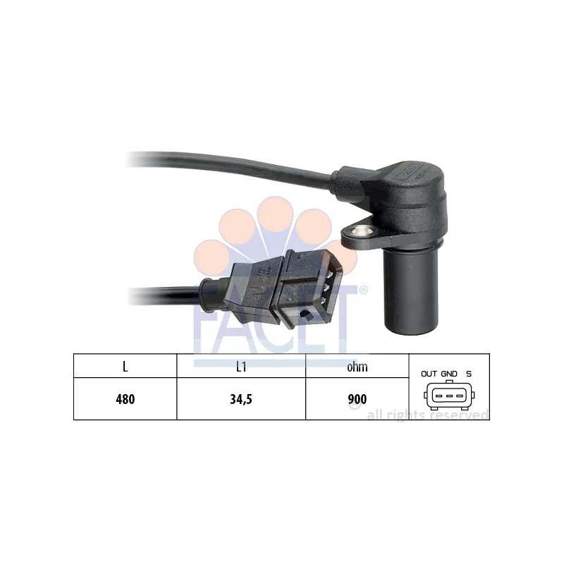 Capteur d'angle, vilebrequin FACET 9.0168