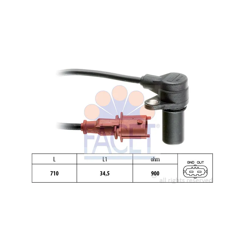 Capteur d'angle, vilebrequin FACET 9.0170