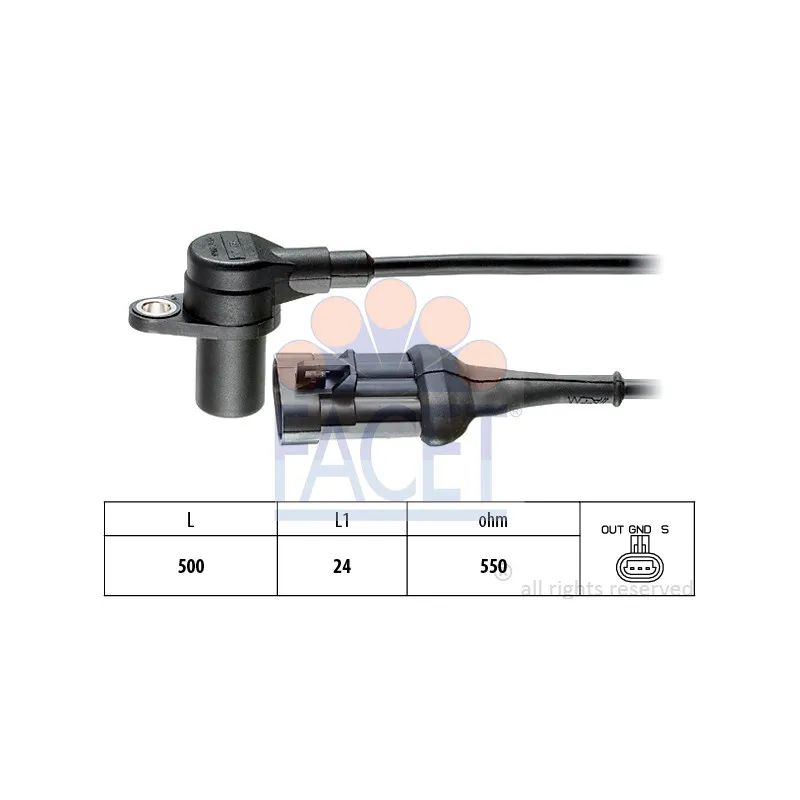 Capteur d'angle, vilebrequin FACET 9.0171