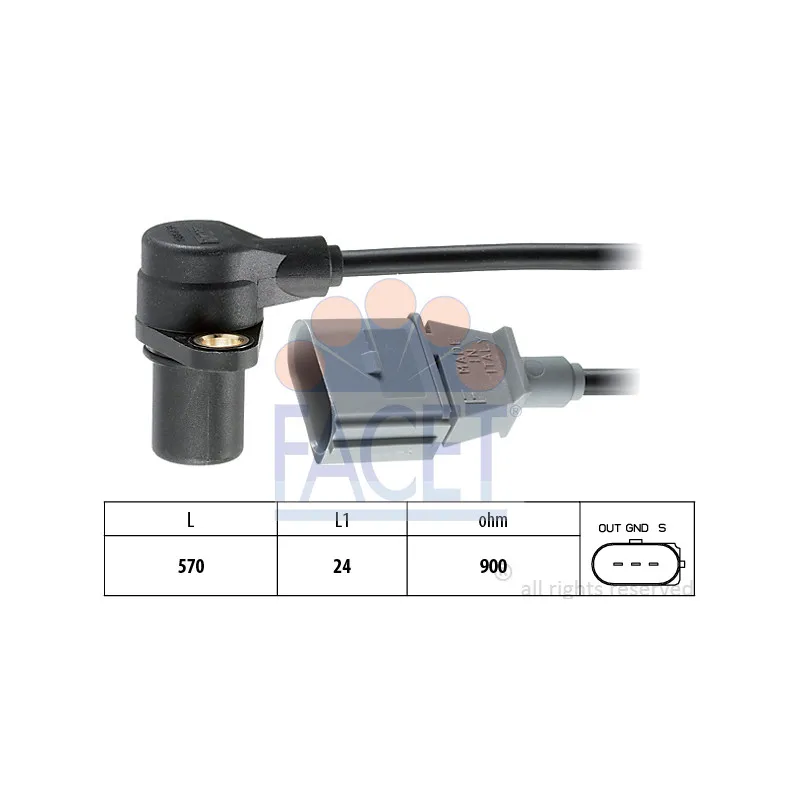 Capteur d'angle, vilebrequin FACET 9.0172