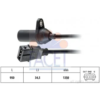 Capteur d'angle, vilebrequin FACET 9.0175