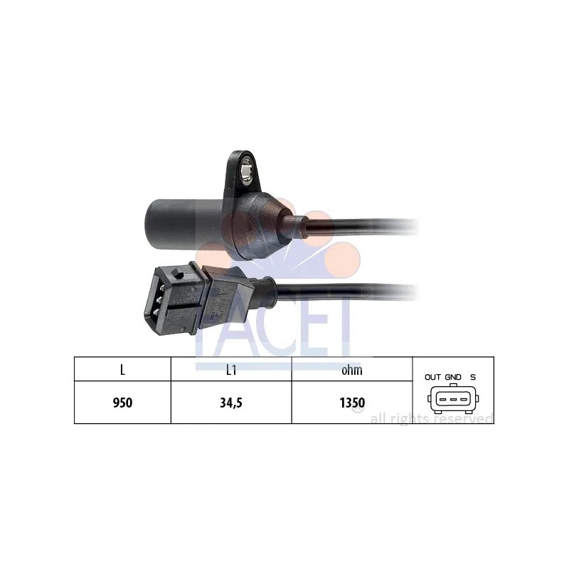 Capteur d'angle, vilebrequin FACET 9.0175