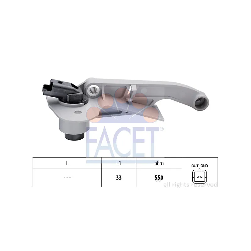 Capteur d'angle, vilebrequin FACET 9.0176
