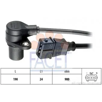 Capteur d'angle, vilebrequin FACET 9.0180