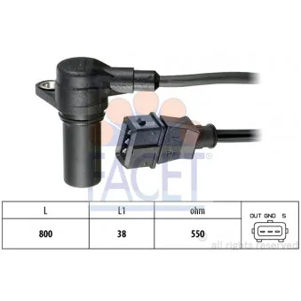 Capteur d'angle, vilebrequin FACET 9.0181
