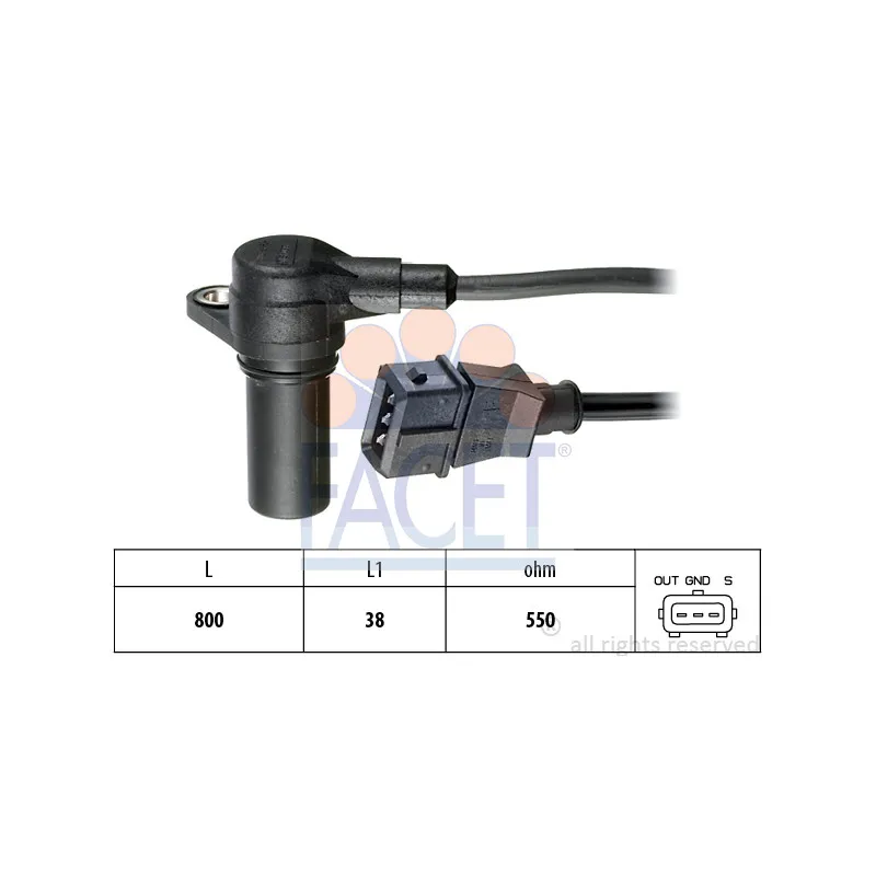 Capteur d'angle, vilebrequin FACET 9.0181