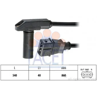 Capteur d'angle, vilebrequin FACET 9.0182