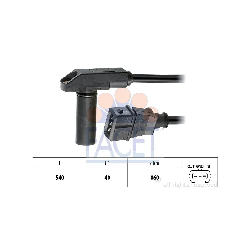 Capteur d'angle, vilebrequin FACET 9.0182