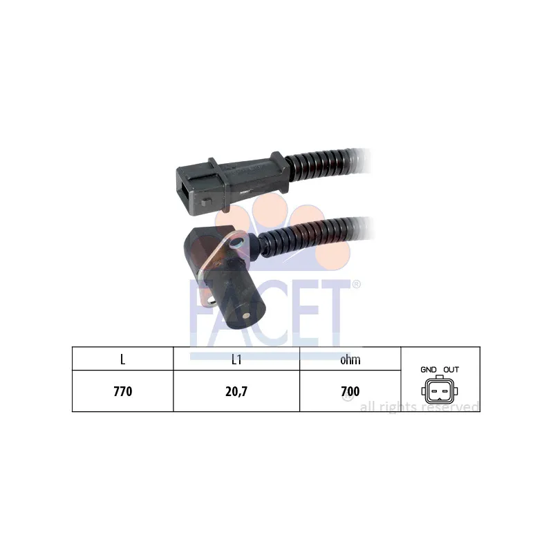 Capteur d'angle, vilebrequin FACET 9.0185