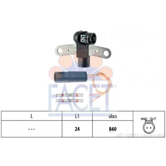 Capteur d'angle, vilebrequin FACET 9.0199K