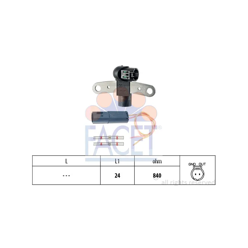 Capteur d'angle, vilebrequin FACET 9.0199K
