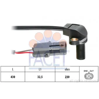 Capteur d'angle, vilebrequin FACET 9.0202