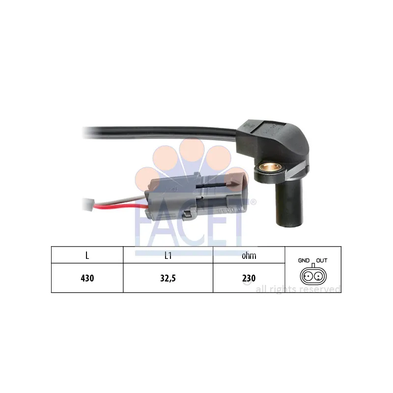 Capteur d'angle, vilebrequin FACET 9.0202