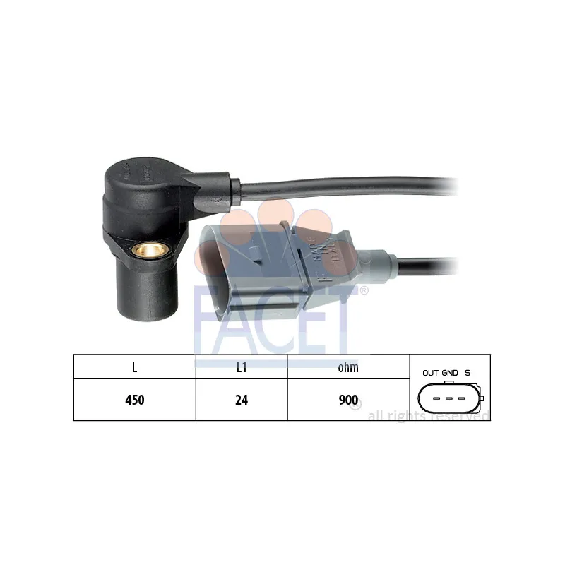 Capteur d'angle, vilebrequin FACET 9.0205