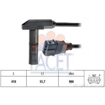 Capteur d'angle, vilebrequin FACET 9.0212