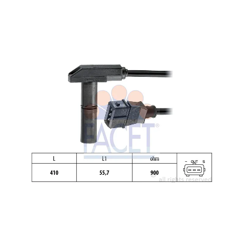 Capteur d'angle, vilebrequin FACET 9.0212
