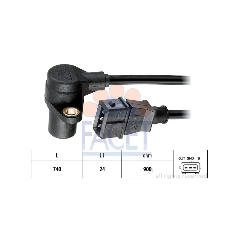 Capteur d'angle, vilebrequin FACET 9.0214