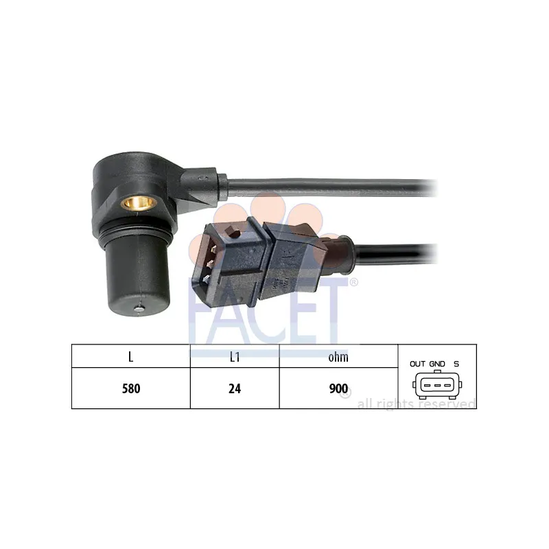 Capteur d'angle, vilebrequin FACET 9.0215