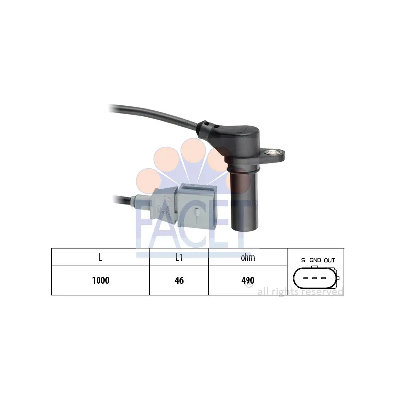 Capteur d'angle, vilebrequin FACET 9.0218