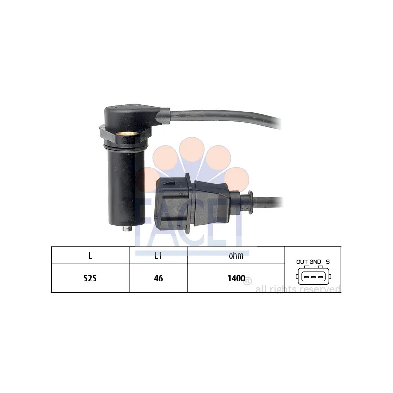 Capteur d'angle, vilebrequin FACET 9.0219