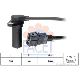 Capteur d'angle, vilebrequin FACET 9.0224