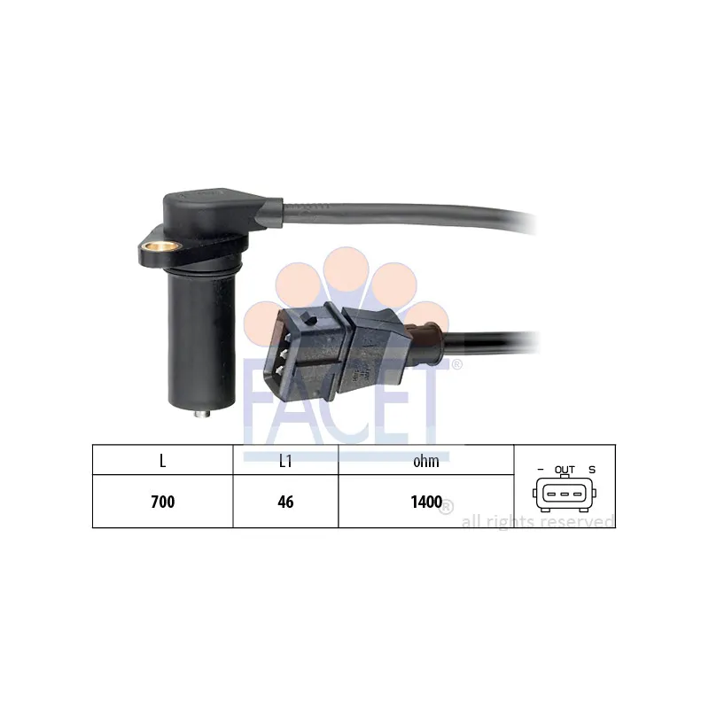 Capteur d'angle, vilebrequin FACET 9.0224