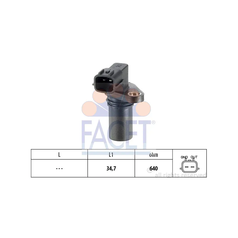 Capteur d'angle, vilebrequin FACET 9.0225