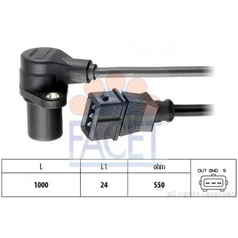 Capteur d'angle, vilebrequin FACET 9.0228