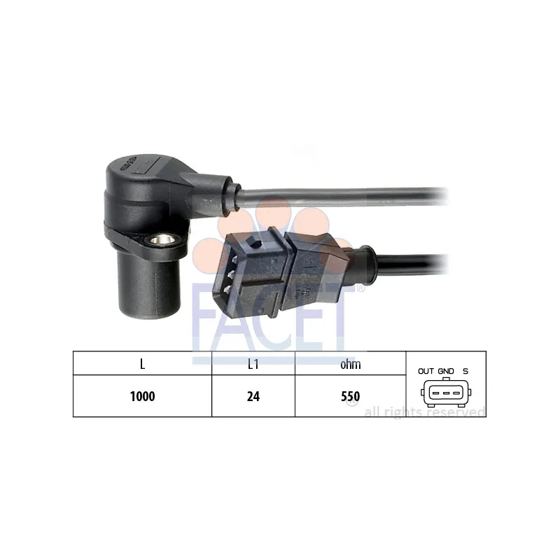 Capteur d'angle, vilebrequin FACET 9.0228