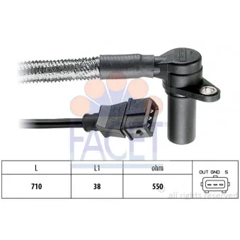 Capteur d'angle, vilebrequin FACET 9.0230