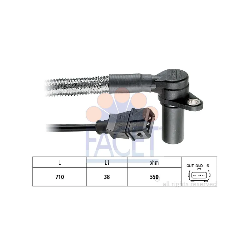 Capteur d'angle, vilebrequin FACET 9.0230