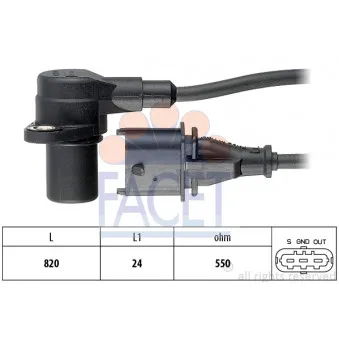 Capteur d'angle, vilebrequin FACET 9.0234