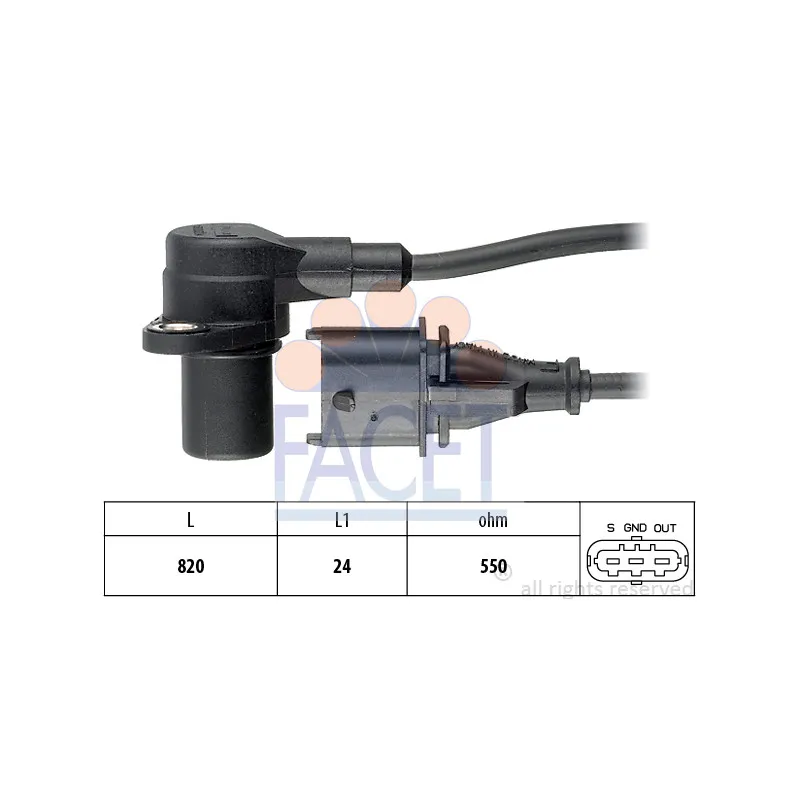 Capteur d'angle, vilebrequin FACET 9.0234