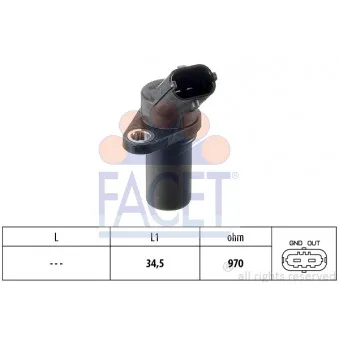 Capteur d'angle, vilebrequin FACET 9.0235