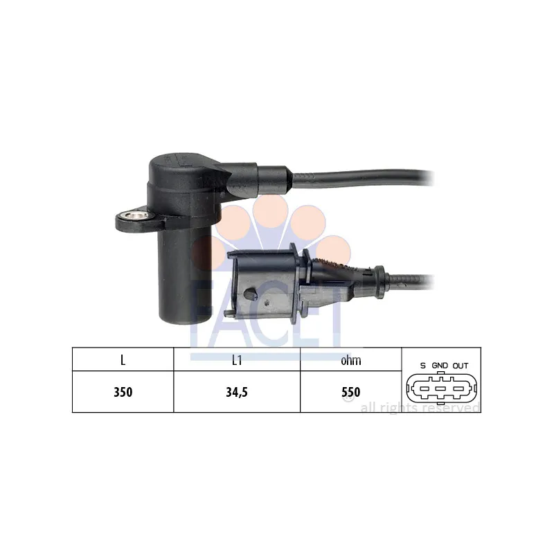 Capteur d'angle, vilebrequin FACET 9.0236