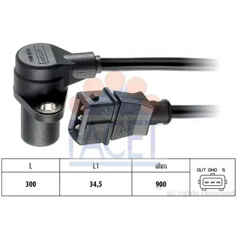 Capteur d'angle, vilebrequin FACET 9.0237