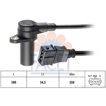 Capteur d'angle, vilebrequin FACET 9.0238