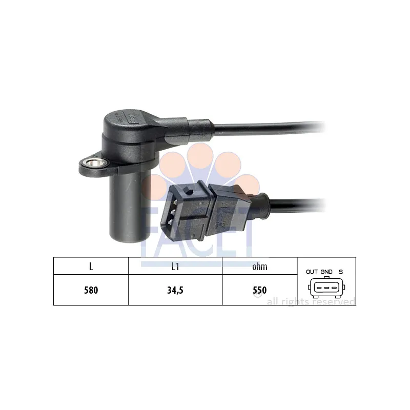 Capteur d'angle, vilebrequin FACET 9.0238
