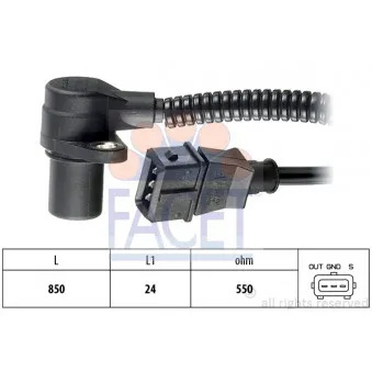 Capteur d'angle, vilebrequin FACET 9.0252