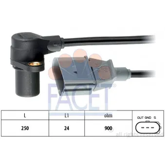 Capteur d'angle, vilebrequin FACET 9.0254