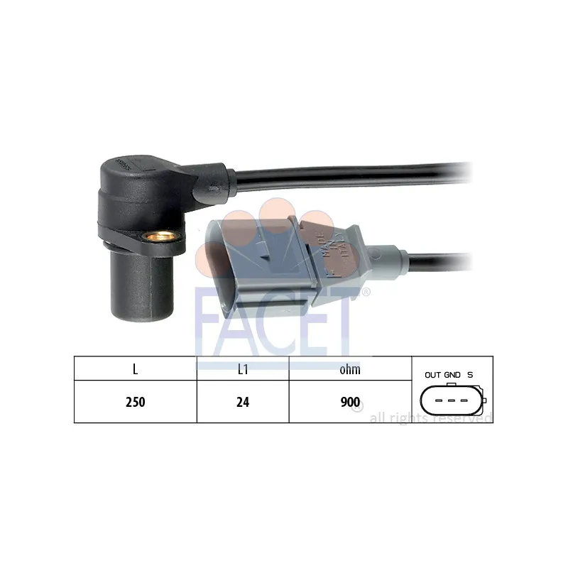 Capteur d'angle, vilebrequin FACET 9.0254